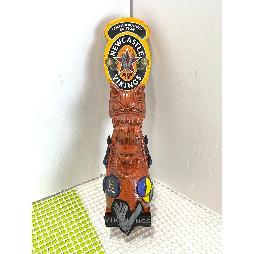 Newcastle Amber Ale Vikings Beer Tap Handle History Channel‎ Collaboration Tiki